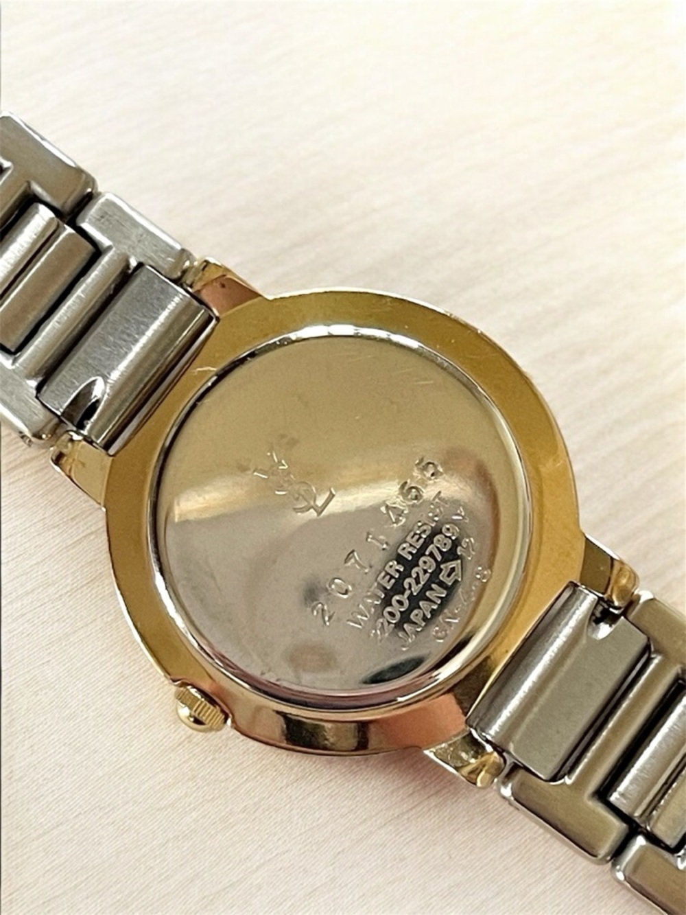 Yves Saint Laurent Two-Tone Gold and Silver Women's Bracelet Watch - Picture 12 of 17